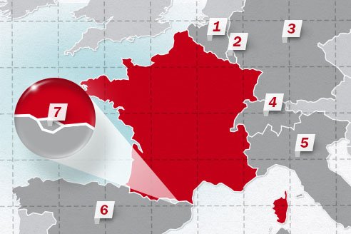 The neighboring countries of France