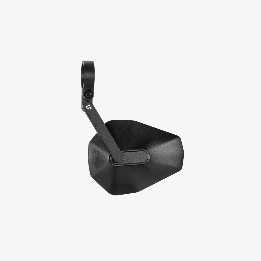 AI-genereret: Et sort trådløst headset med en mikrofon placeret foran. Headsettet er designet til at blive båret over øret.