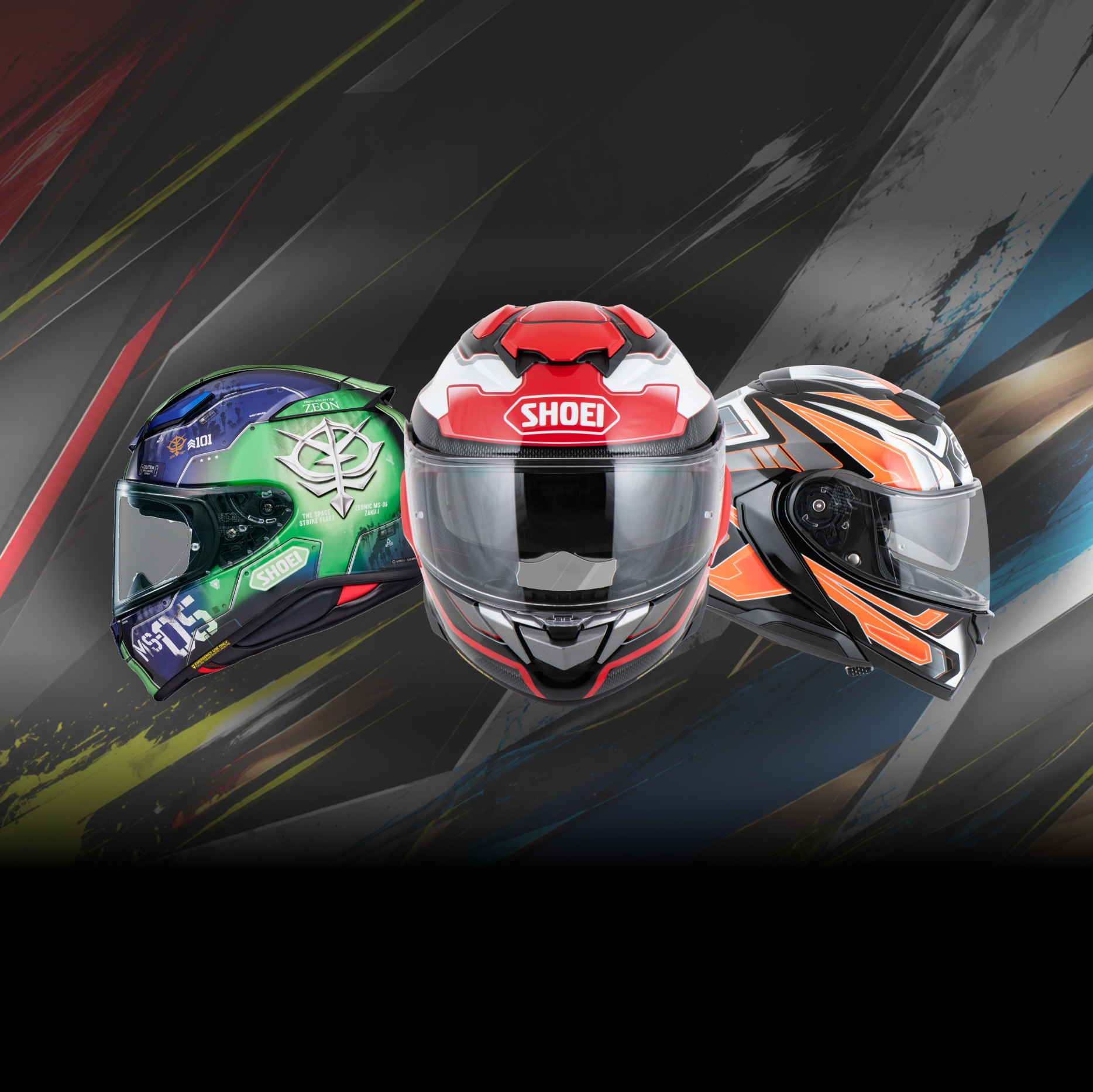 KI generiert: Der Hauptgegenstand des Bildes ist ein Rennmotorrad mit einem auffälligen Shoei-Helm, der auf dem Tank platziert ist. Im Hintergrund sind Rennstreckenmarkierungen und ein Teil der Boxengasse zu erkennen.