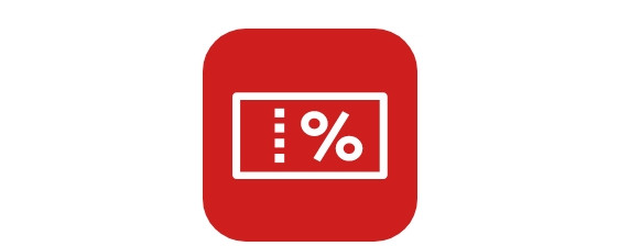 Icon mit Prozentzeichen zur Kennzeichnung von Angeboten oder Rabatten.