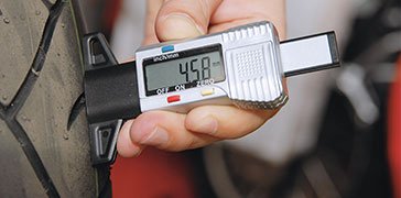 Measure the tire tread depth