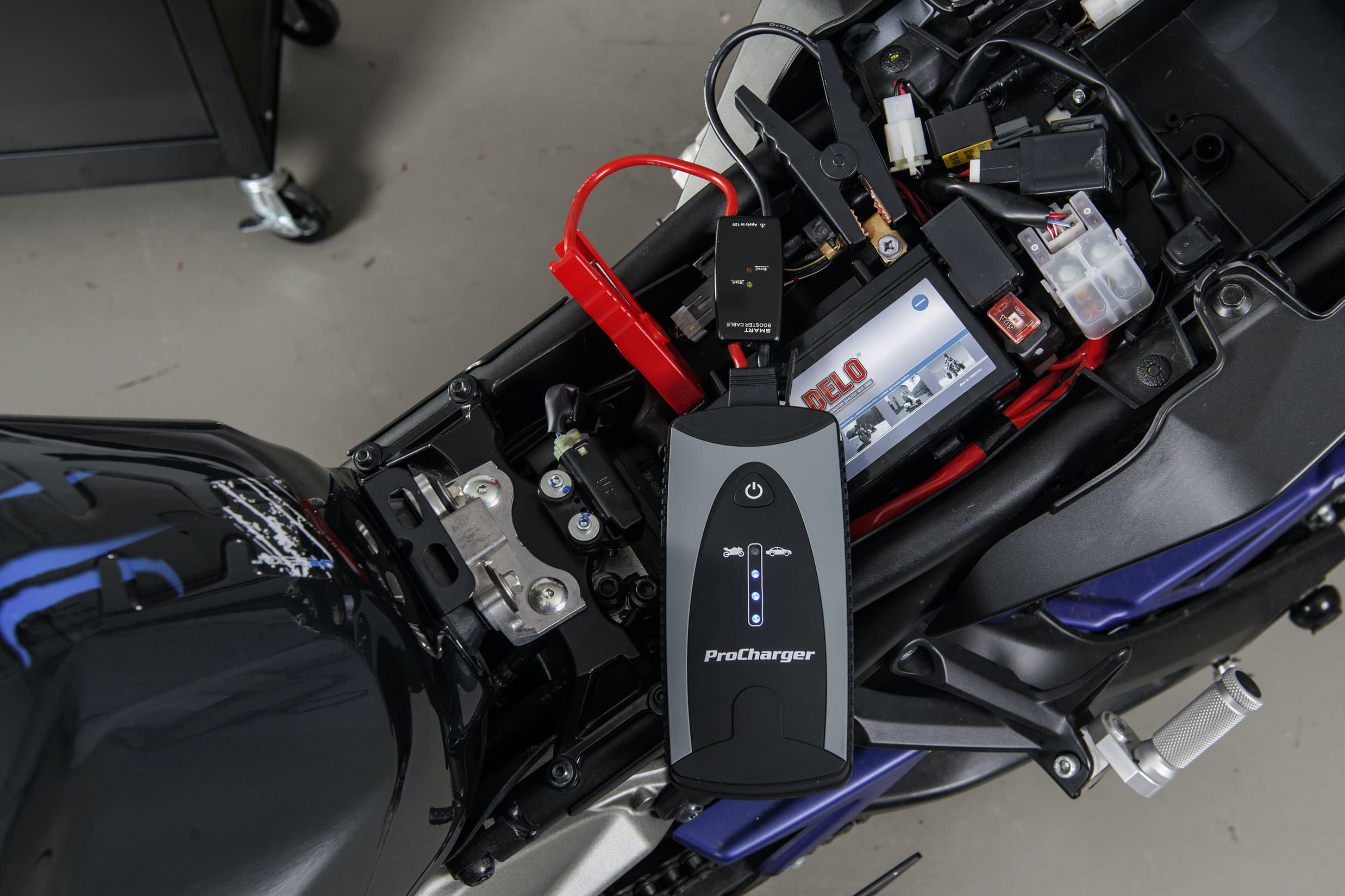 Step 2: A rechargeable jump start booster battery will last for 3 – 4 starting attempts