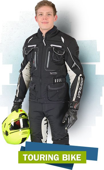 Motorcyclist touring bike