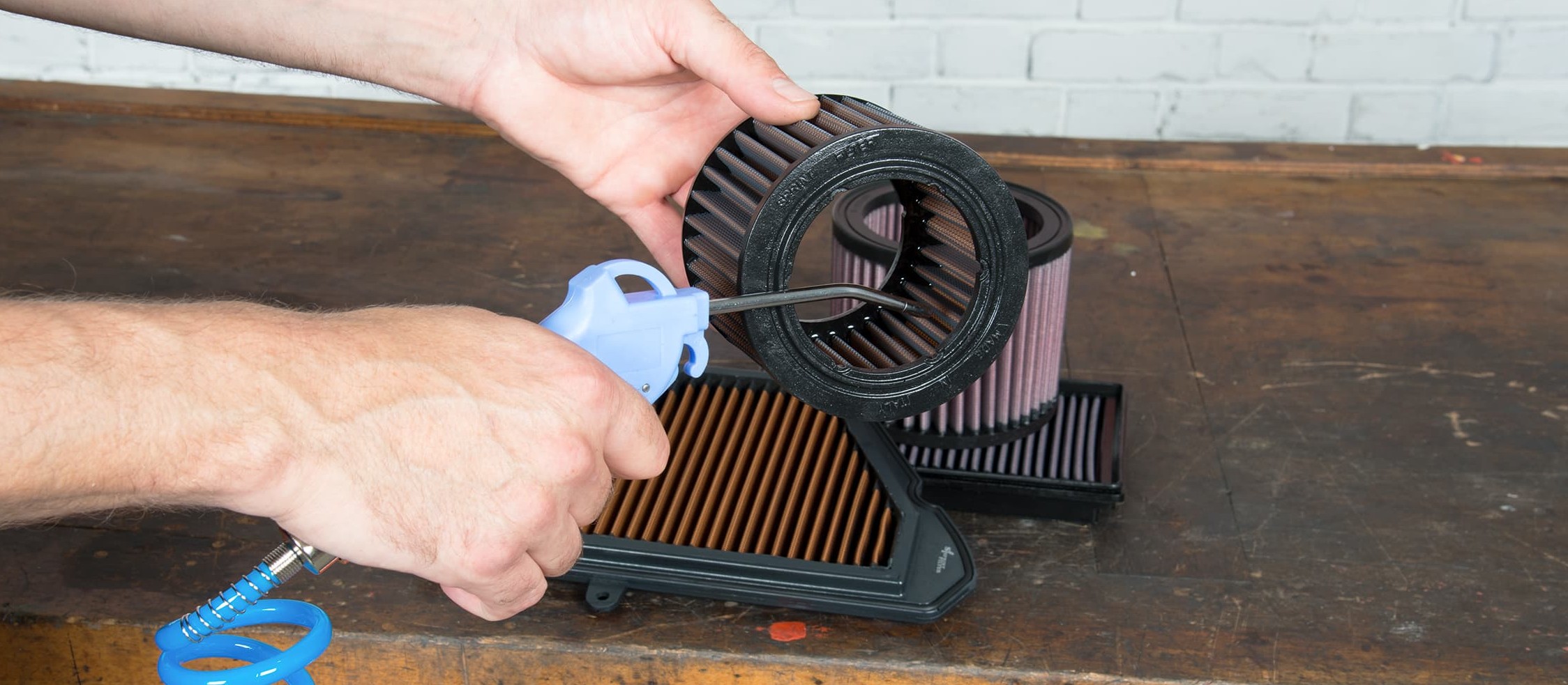 Carrying out air filter servicing