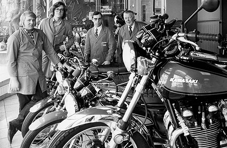 Le numéro 7 de la Rentzelstrasse en 1972, depuis quelques années le plus grand magasin de motos d'Allemagne