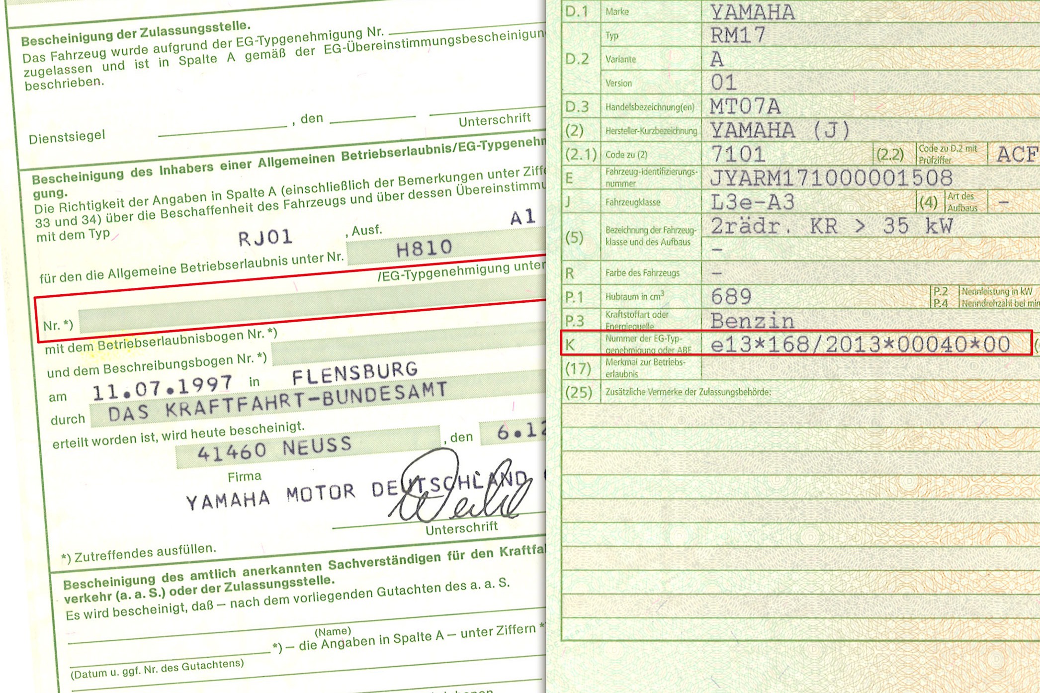 Fig. 20: The bike on the right is approved under EU law, but not the one on the left