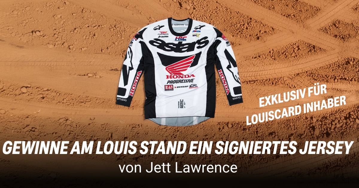 Abbildung des signierten Jett Lawrence Jerseys