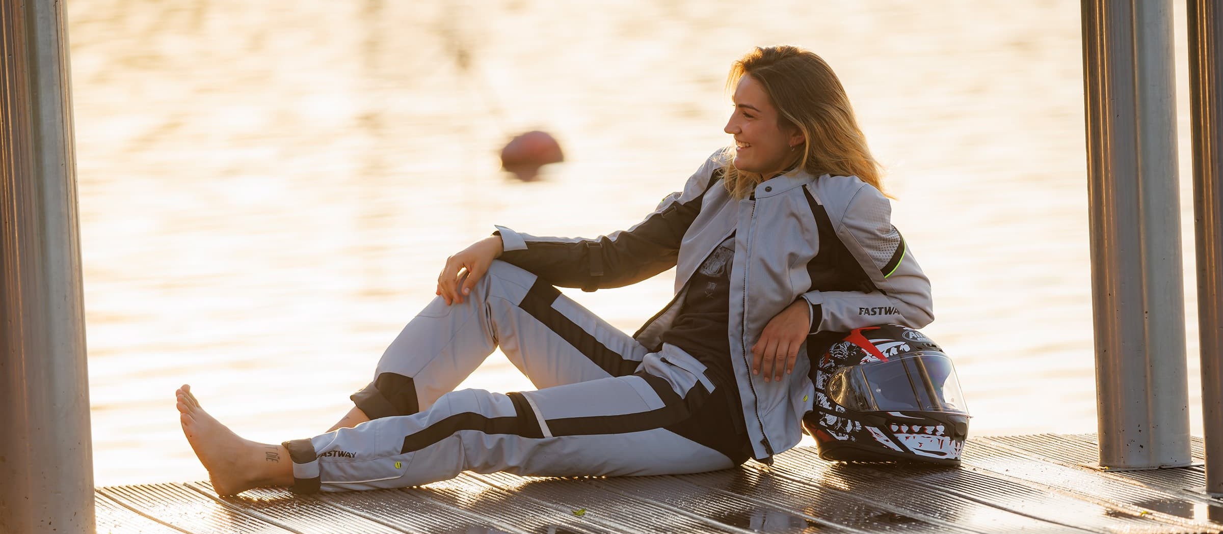 FIGO Ladies Leather Motorcycle Motorbike Trousers Size UK 12 = 30 waist  (LBG)